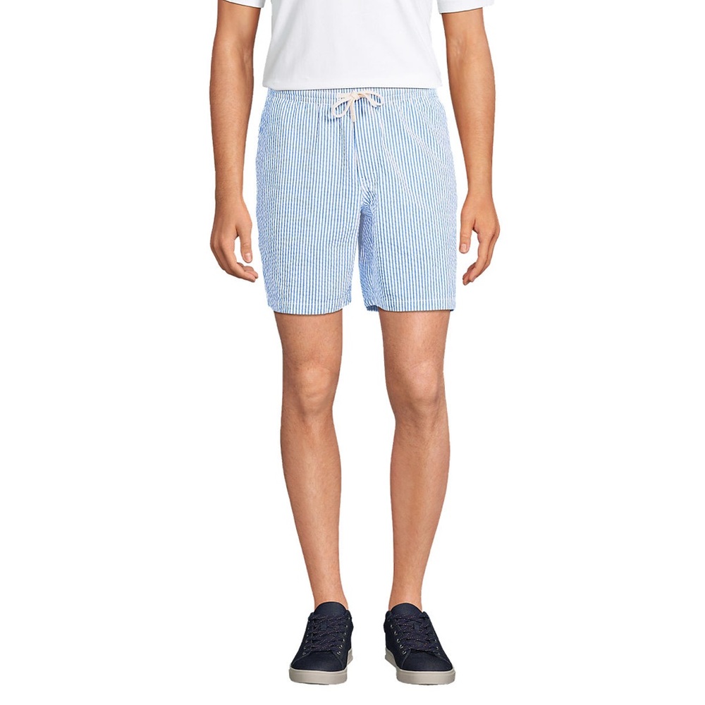 Men's Blue Striped Seersucker Short (S)